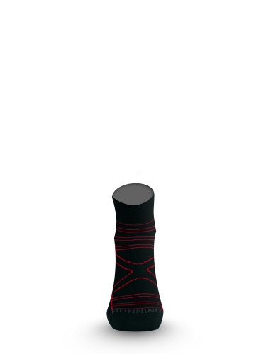Носки Lasting RPC 903, microfiber+polypropylene, черный с серой подошвой и красной полоской фото 4